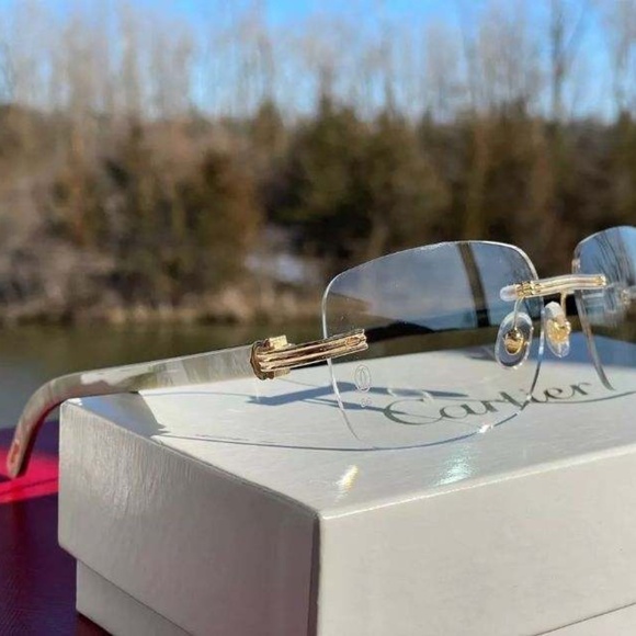 Authentic Cartier Eyeglasses CT0286O Custom Lens Buffalo Sunglasses Buffs - Picture 7 of 7